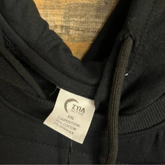 Zyia Black Combo Pocket Hooded Sweatshirt‎ Size XXL - Picture 9 of 10